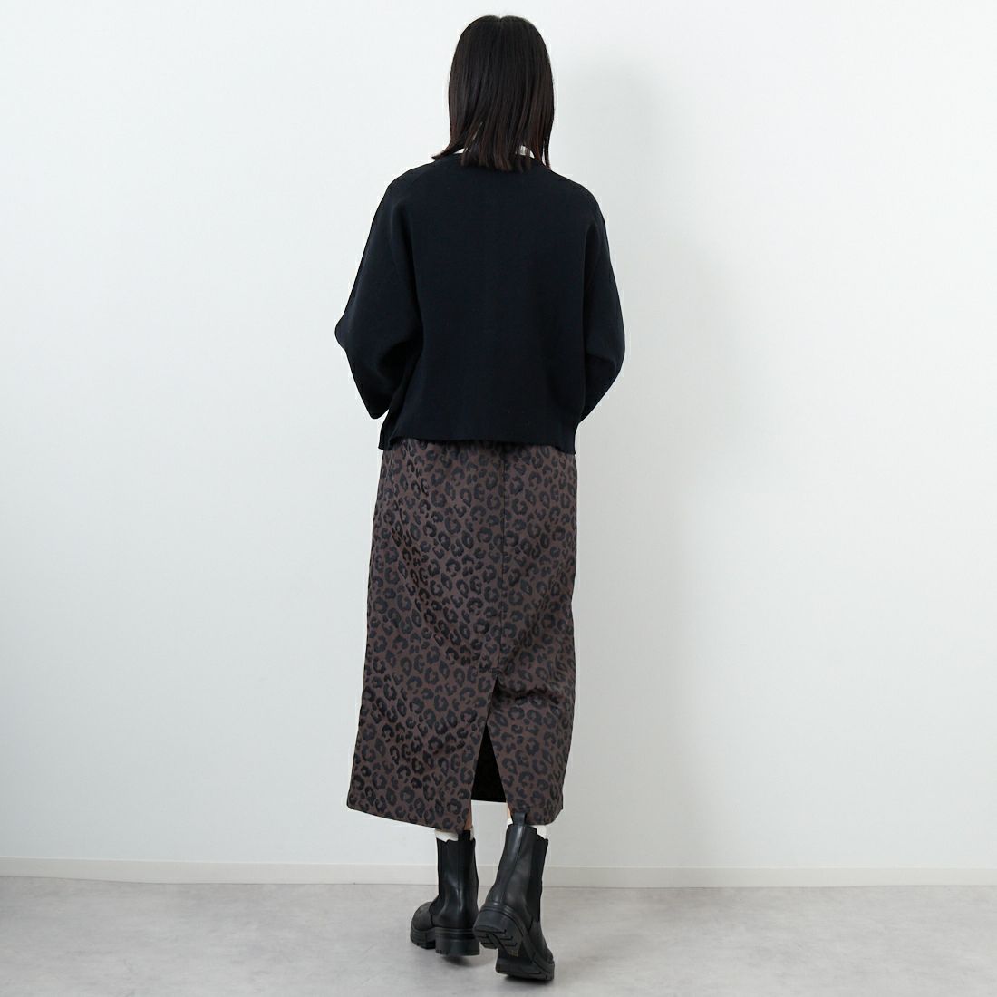 ESTROISLOSE [エストゥロワルーズ] コットンミラノリブカーディガン [EK23105] 99 BLACK &&モデル身長：162cm 着用サイズ：F&&