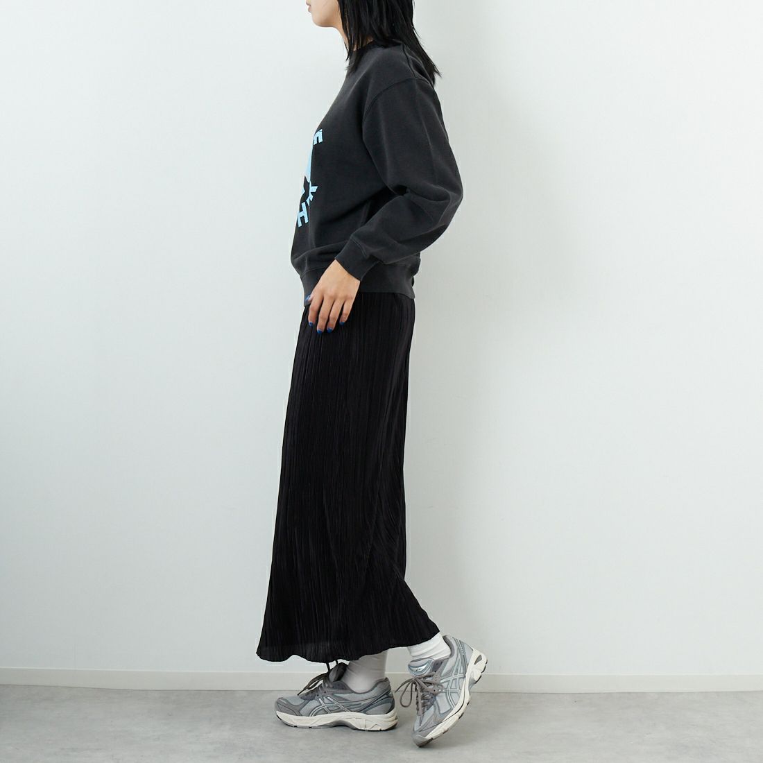 WORN FREE [ウォーン フリー] ジョン・レノン スウェット COME TOGETHER [WFR-VTG-200012] 09 BLACK &&モデル身長：167cm 着用サイズ：S&&