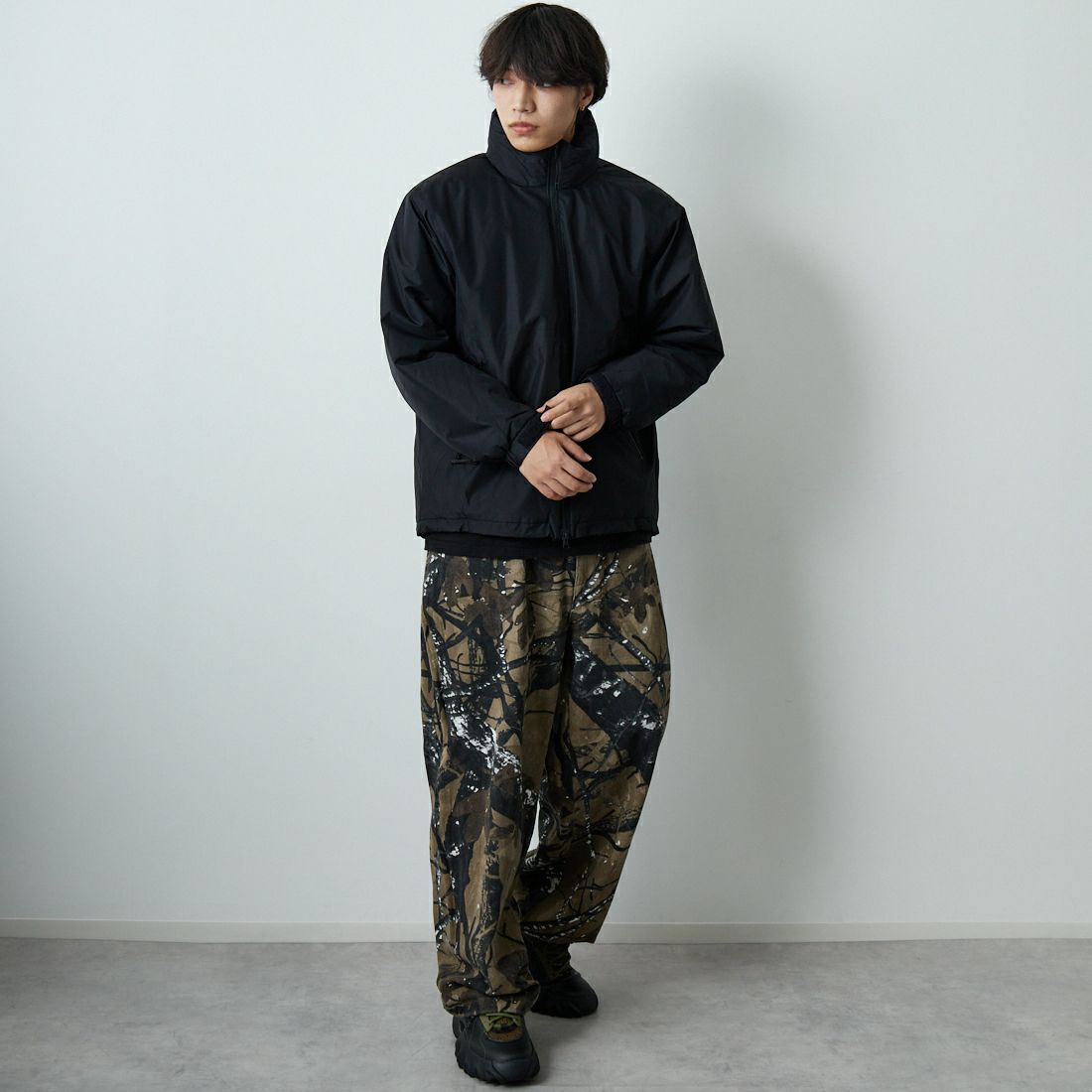 Goldwin [ゴールドウィン] ウインドストッパー パフィージャケット [GL25331] BK &&モデル身長：179cm 着用サイズ：2&&