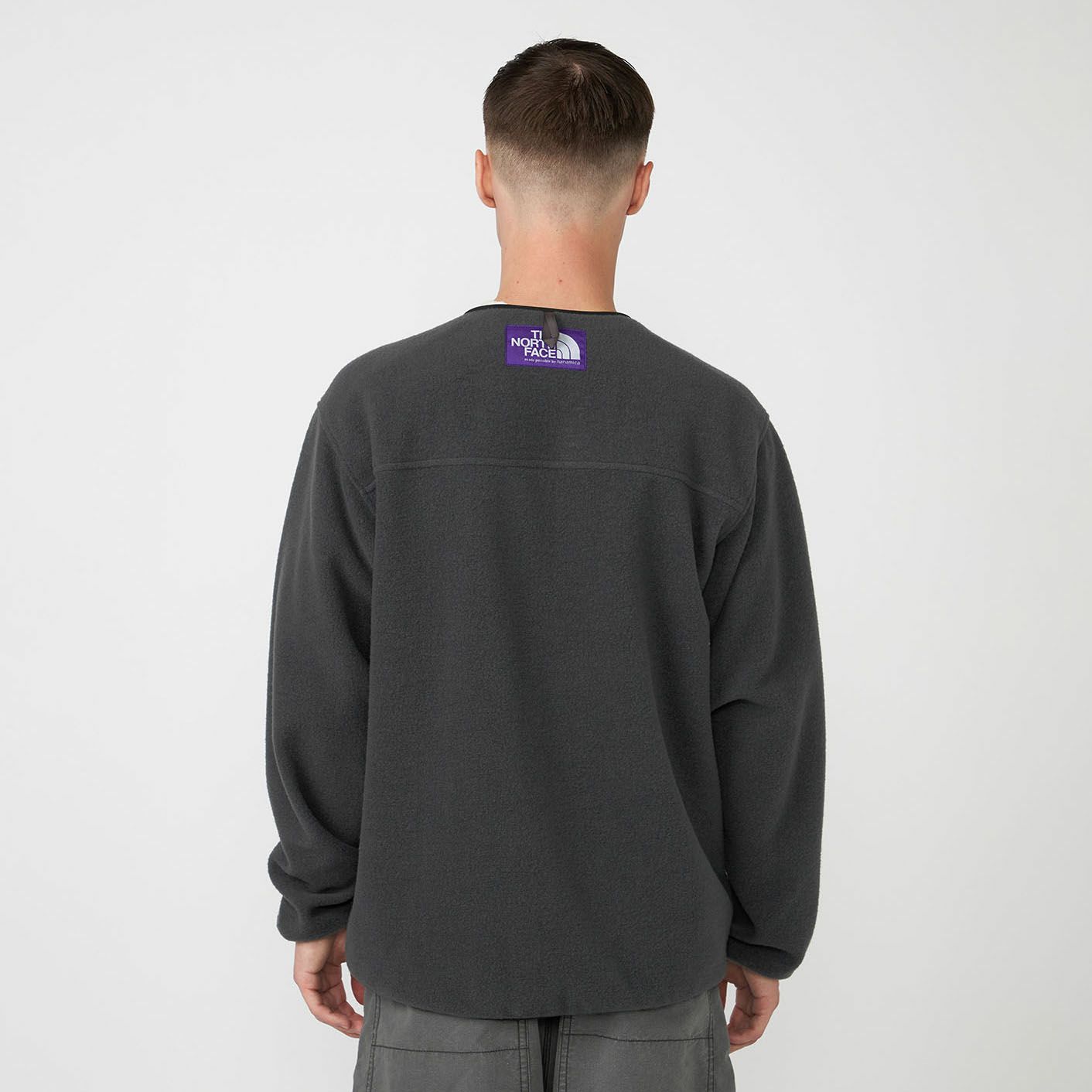 THE NORTH FACE PURPLE LABEL [ザ ノースフェイス パープルレーベル] プラスフリースフィールドカーディガン [N25FA037] AH ASPHALT &&モデル身長：175cm 着用サイズ：M&&