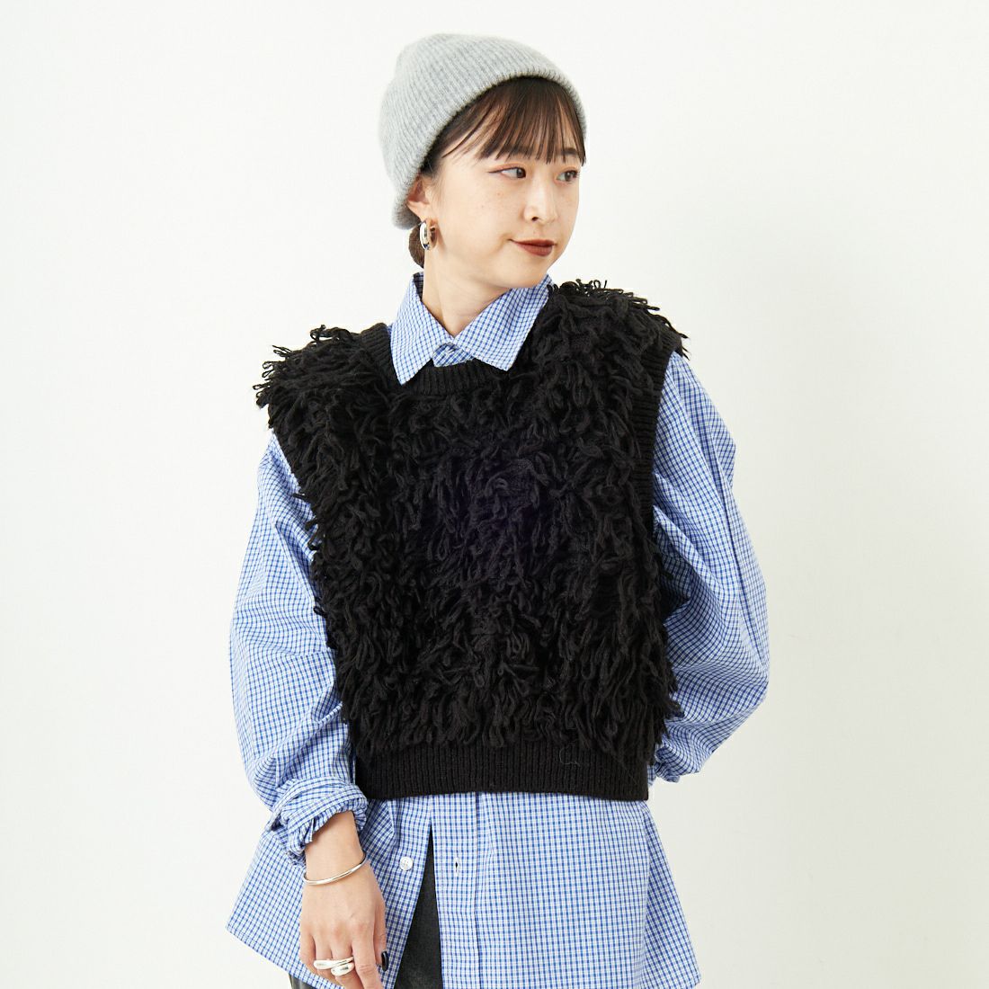 09 BLACK&&モデル身長：150cm 着用サイズ：F&&