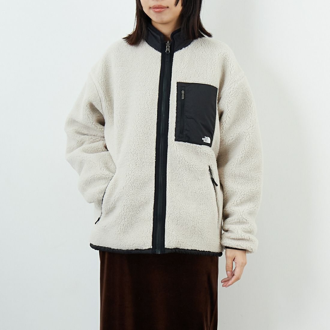 THE NORTH FACE [ザ ノースフェイス] リバーシブル エクストリームパイルフリースジャケット [NP72536] FK &&モデル身長：162cm 着用サイズ：S&&