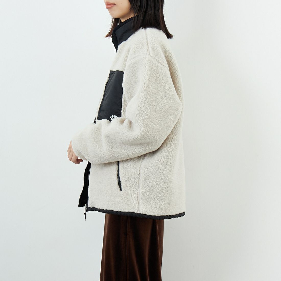 THE NORTH FACE [ザ ノースフェイス] リバーシブル エクストリームパイルフリースジャケット [NP72536] FK &&モデル身長：162cm 着用サイズ：S&&