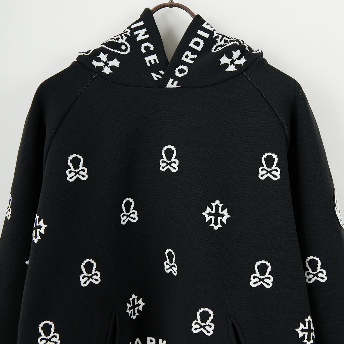 MARK & LONA [マークアンドロナ] ペイズリー柄ニットフーディ [MLM-5C-AB05] BLACK