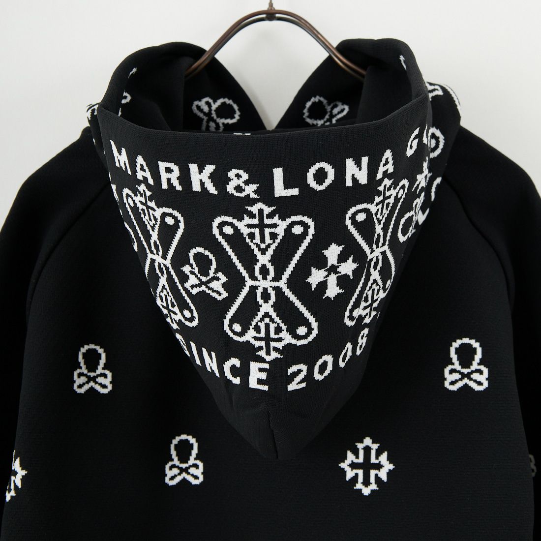 MARK & LONA [マークアンドロナ] ペイズリー柄ニットフーディ [MLM-5C-AB05] BLACK