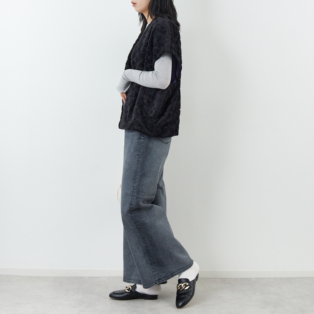 YANUK [ヤヌーク] ルーズバギー KATE/ケイト [57153089] OFG &&モデル身長：167cm 着用サイズ：25&&