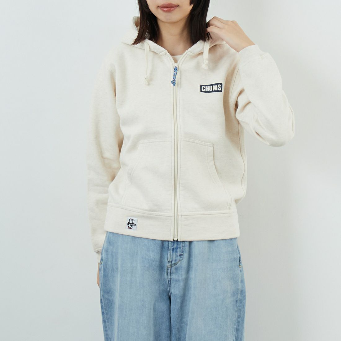 CHUMS [チャムス] ブービーロゴジップパーカー [CH10-1522] W095 H.NA/ &&モデル身長：162cm 着用サイズ：WM&&