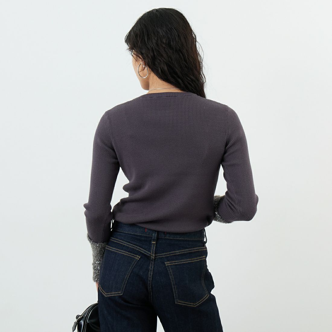 Jf Ready Made [ジェイエフレディメイド] ラメシャギーアームウォーマーニット [986-14102] ｸﾞﾚｰｼﾞｭ &&モデル身長：162cm 着用サイズ：F&&