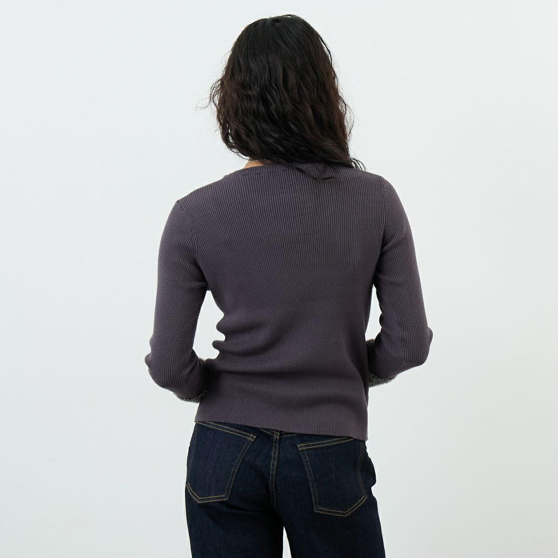 Jf Ready Made [ジェイエフレディメイド] ラメシャギーアームウォーマーニット [986-14102] ｸﾞﾚｰｼﾞｭ &&モデル身長：162cm 着用サイズ：F&&