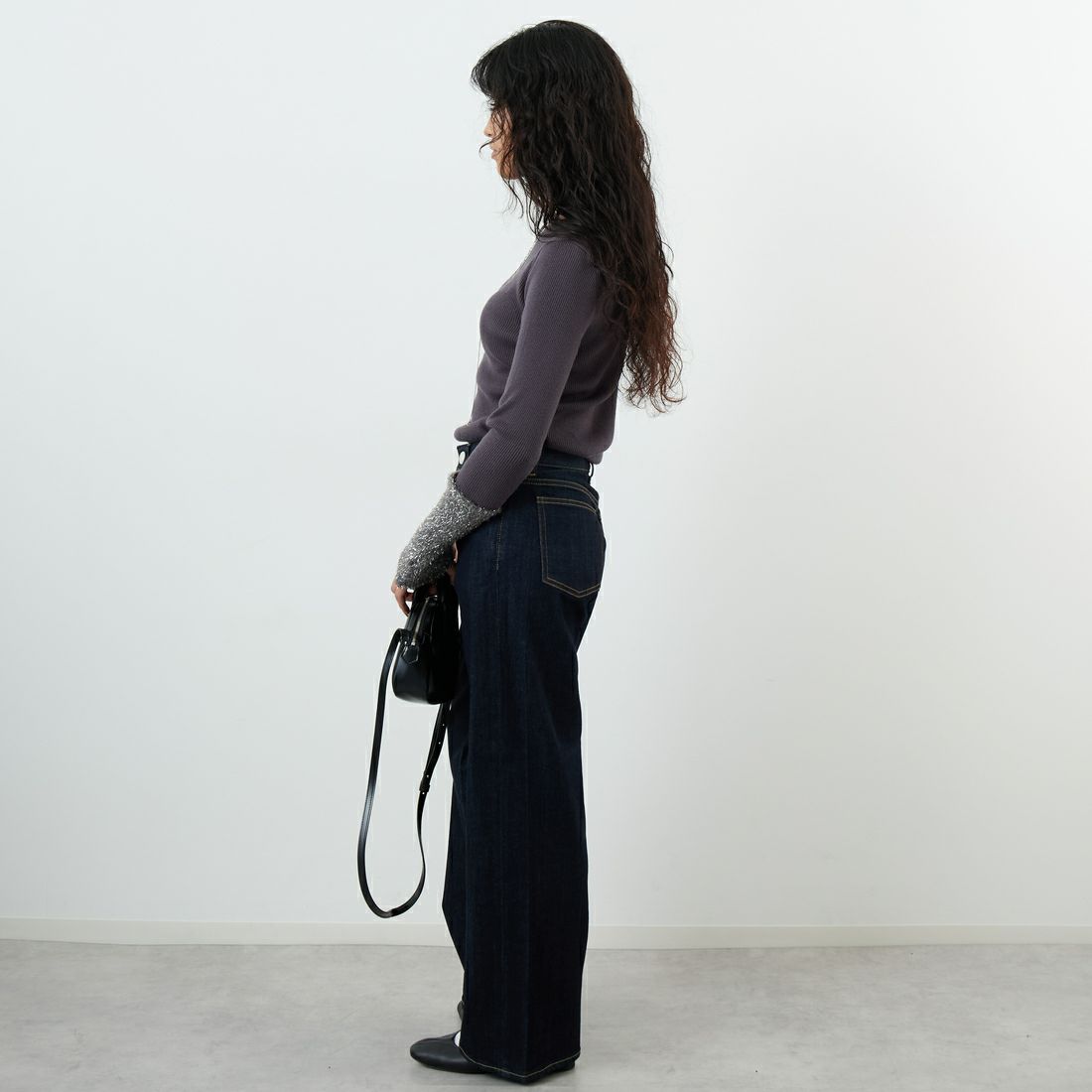 Jf Ready Made [ジェイエフレディメイド] ラメシャギーアームウォーマーニット [986-14102] ｸﾞﾚｰｼﾞｭ &&モデル身長：162cm 着用サイズ：F&&