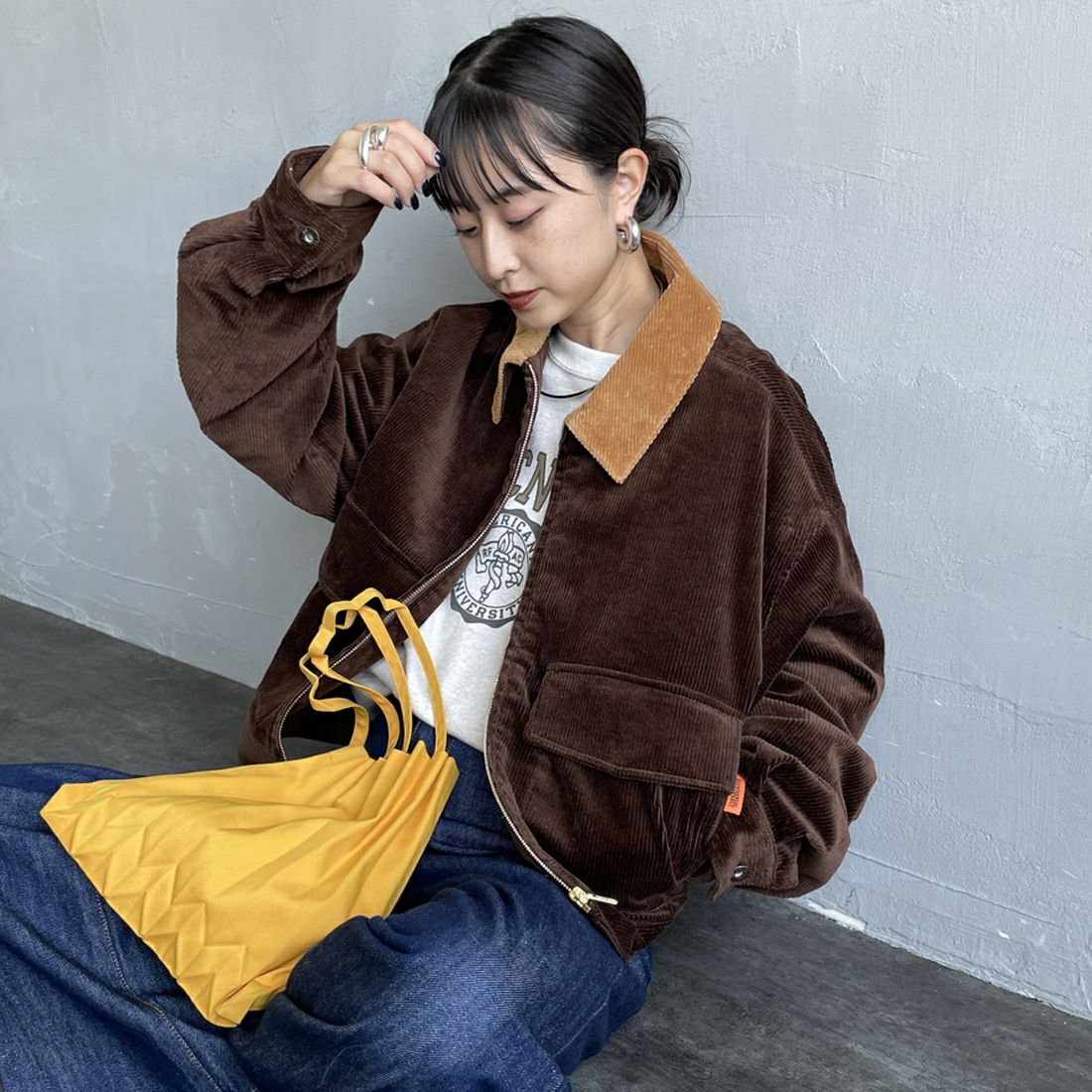BROWN&&モデル身長：150cm 着用サイズ：F&&