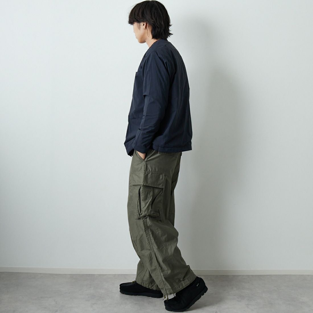 MIZUNO [ミズノ] ブレスサーモ サーマルメッシュノーカラージャケット [B2MEC504] 09 ﾌﾞﾗｯｸ &&モデル身長：179cm 着用サイズ：M&&