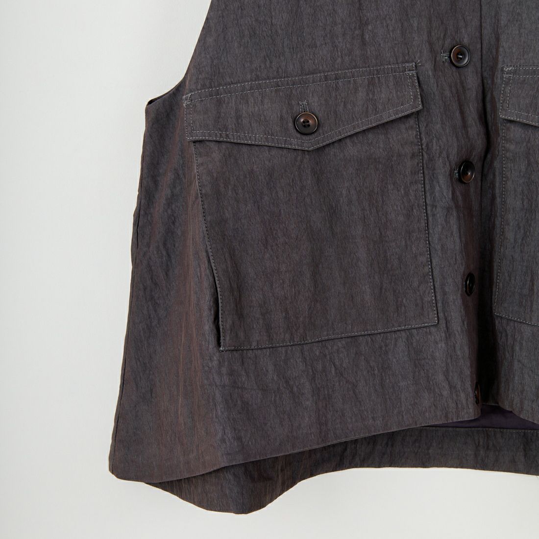 tumugu: [ツムグ] レーヨンナイロンベスト [TB25321] 88 CHARCOA