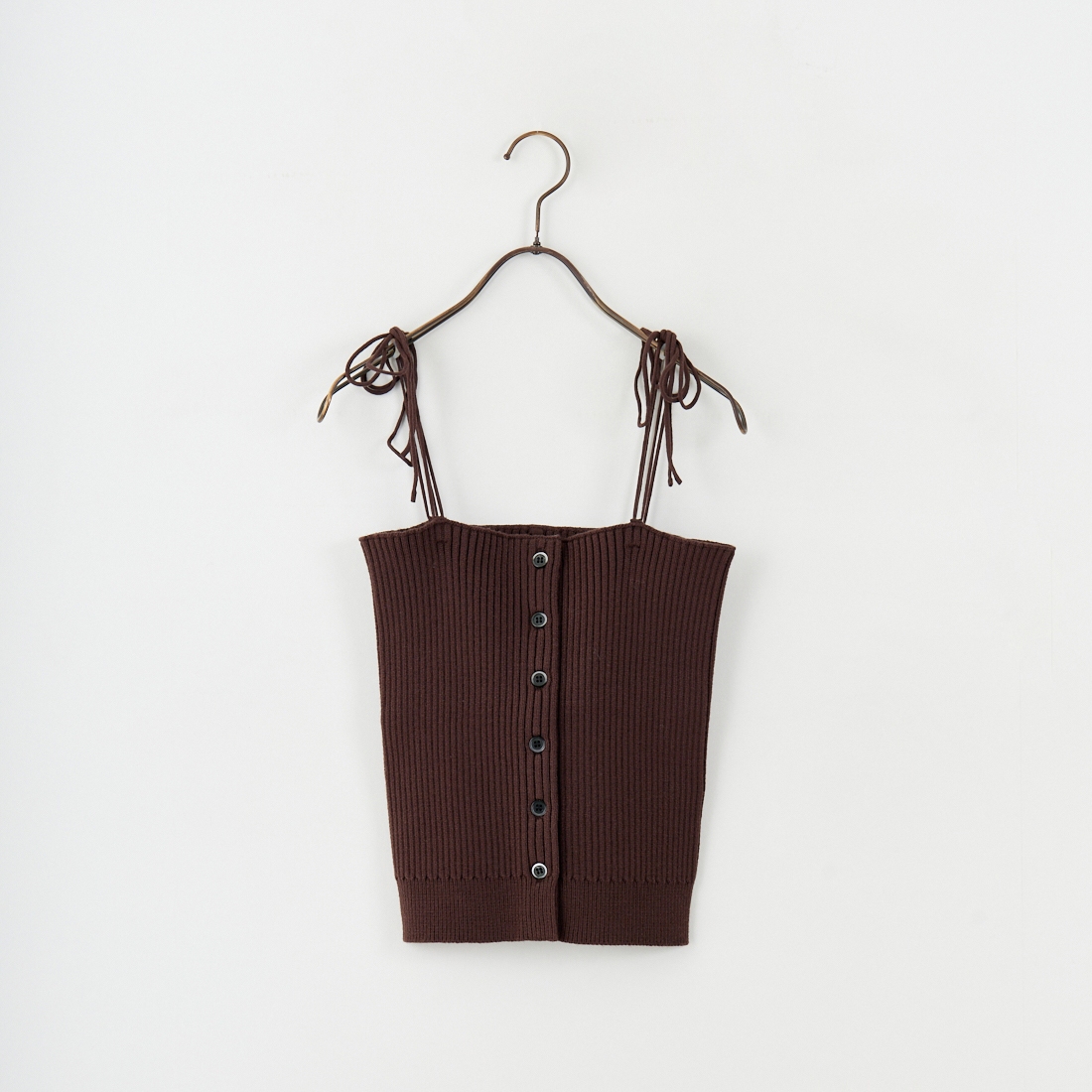 nenom [ネノム] マルチWAY フロントボタンリブニットビスチェ [NE25131033] 28 BROWN