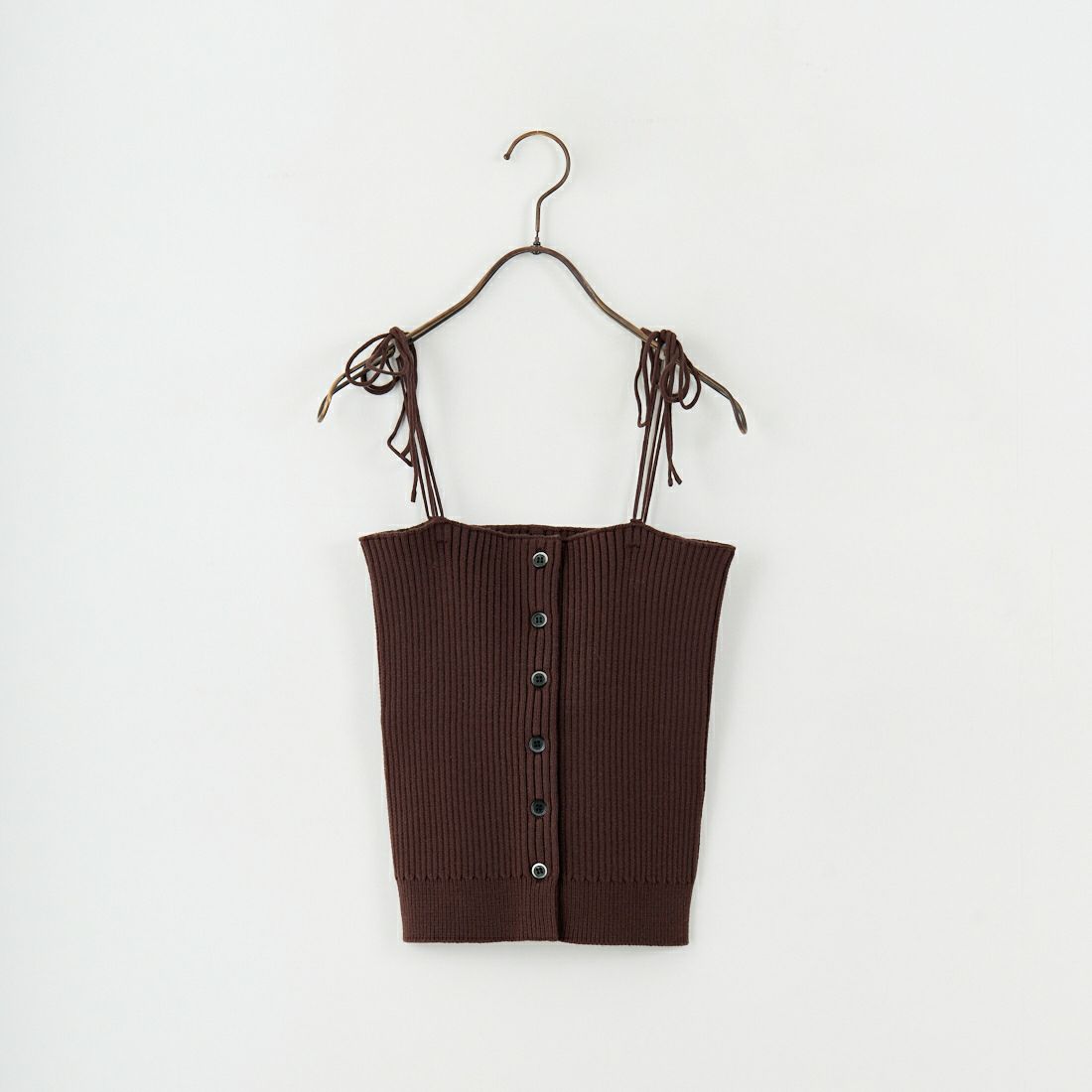 nenom [ネノム] マルチWAY フロントボタンリブニットビスチェ [NE25131033] 28 BROWN