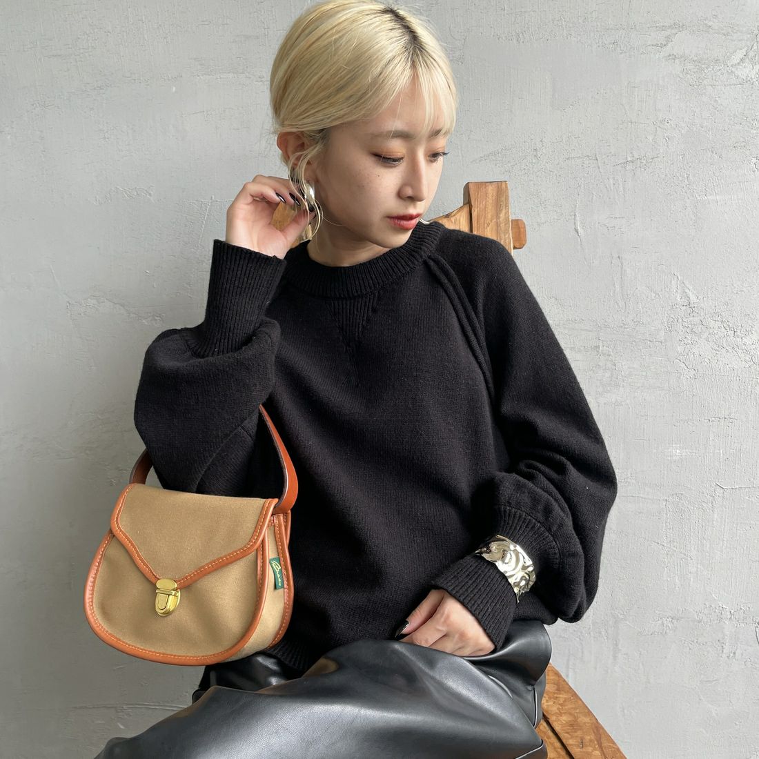 09 BLACK&&モデル身長：150cm 着用サイズ：F&&