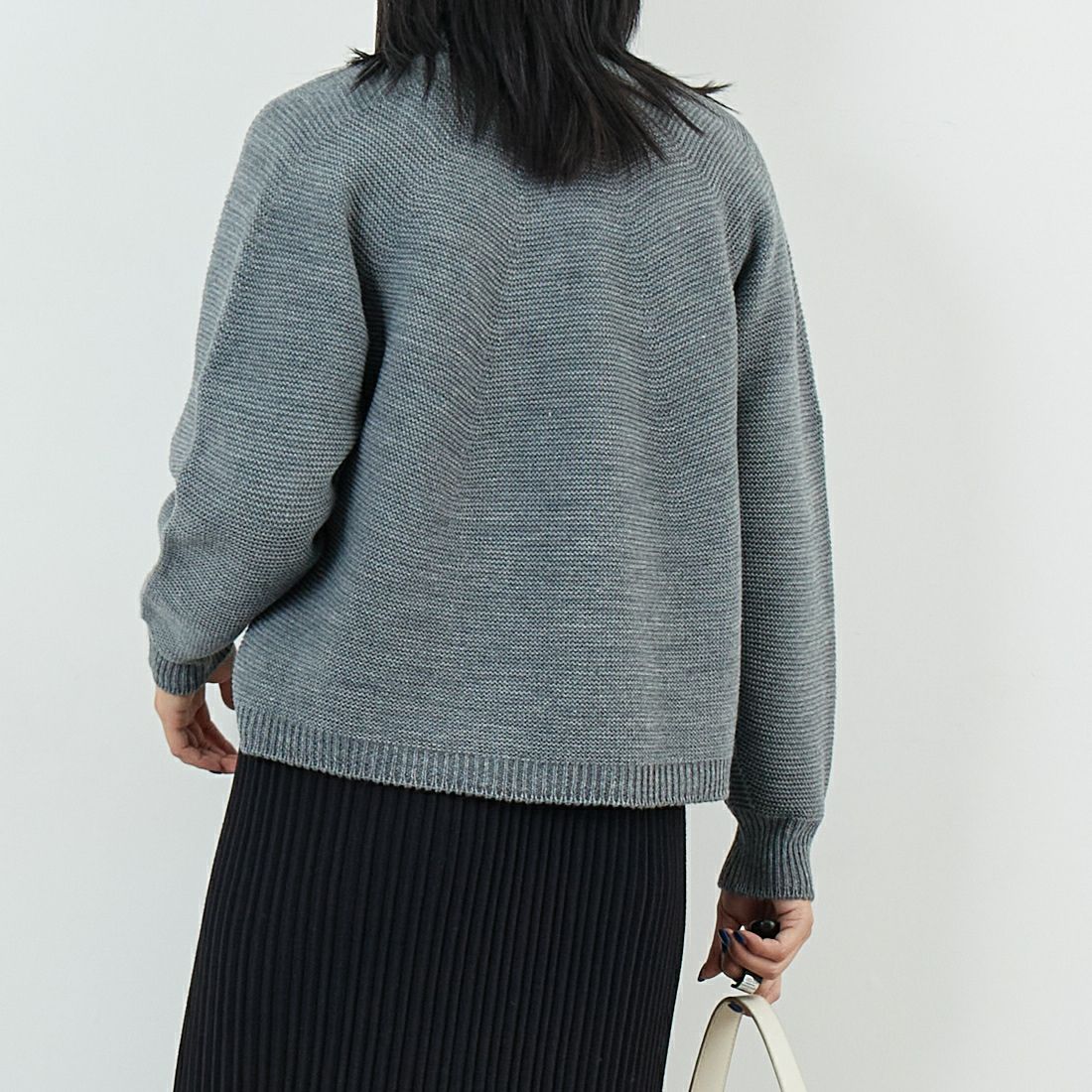 Jeans Factory Clothes [ジーンズファクトリークローズ] ホールガーメントカーディガン [113-2049] ｸﾞﾚｰ &&モデル身長：167cm 着用サイズ：1&&