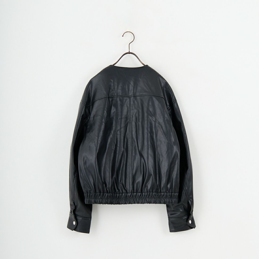 MICA&DEAL [マイカアンドディール] フェイクレザーノーカラーブルゾン [0125306263] BLACK