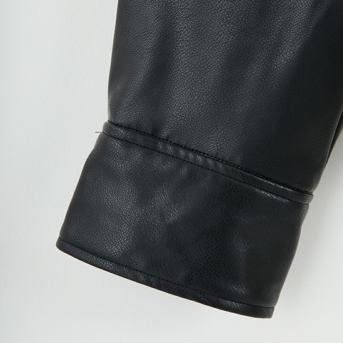 MICA&DEAL [マイカアンドディール] フェイクレザーノーカラーブルゾン [0125306263] BLACK