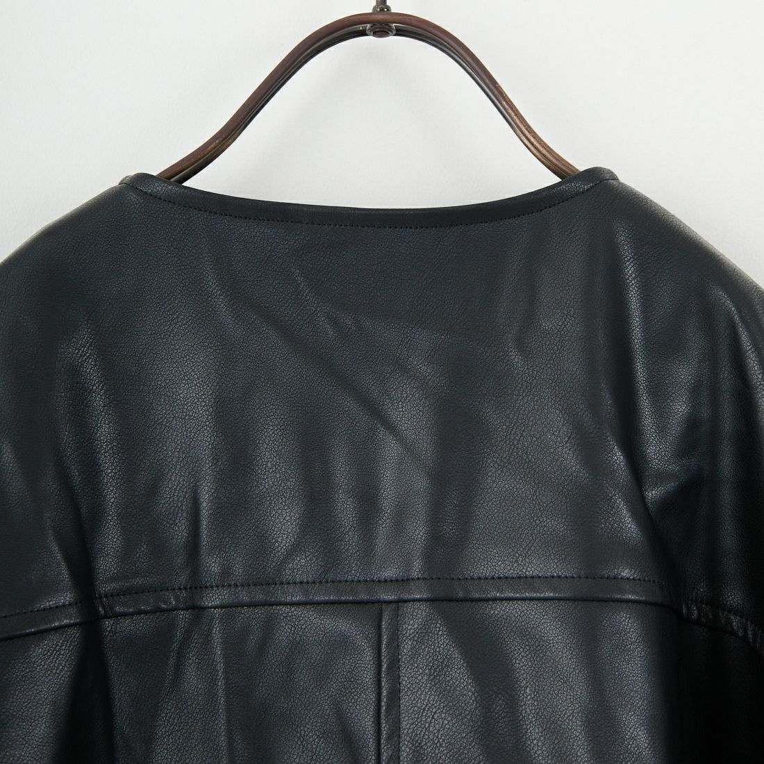 MICA&DEAL [マイカアンドディール] フェイクレザーノーカラーブルゾン [0125306263] BLACK