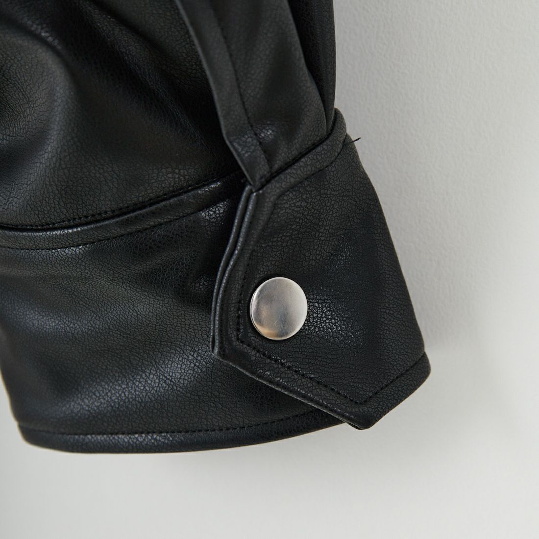 MICA&DEAL [マイカアンドディール] フェイクレザーノーカラーブルゾン [0125306263] BLACK