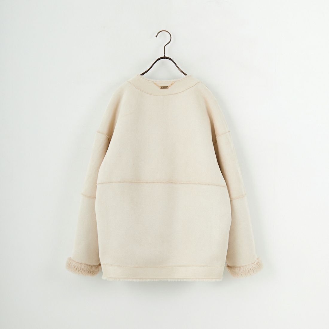 MICA&DEAL [マイカアンドディール] リバーシブルノーカラーボアコート [0125307267] BEIGE