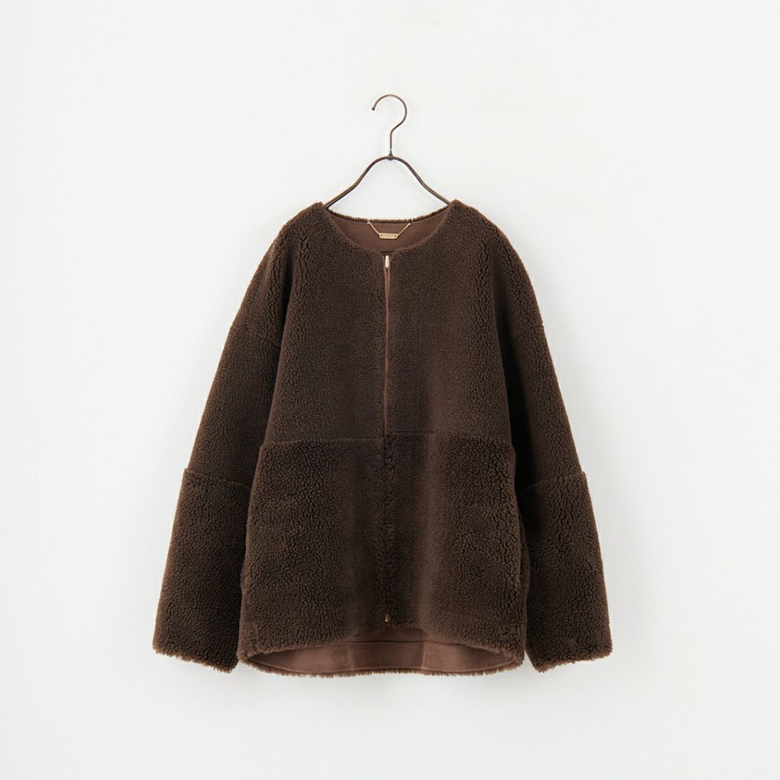 MICA&DEAL [マイカアンドディール] リバーシブルノーカラーボアコート [0125307267] BROWN