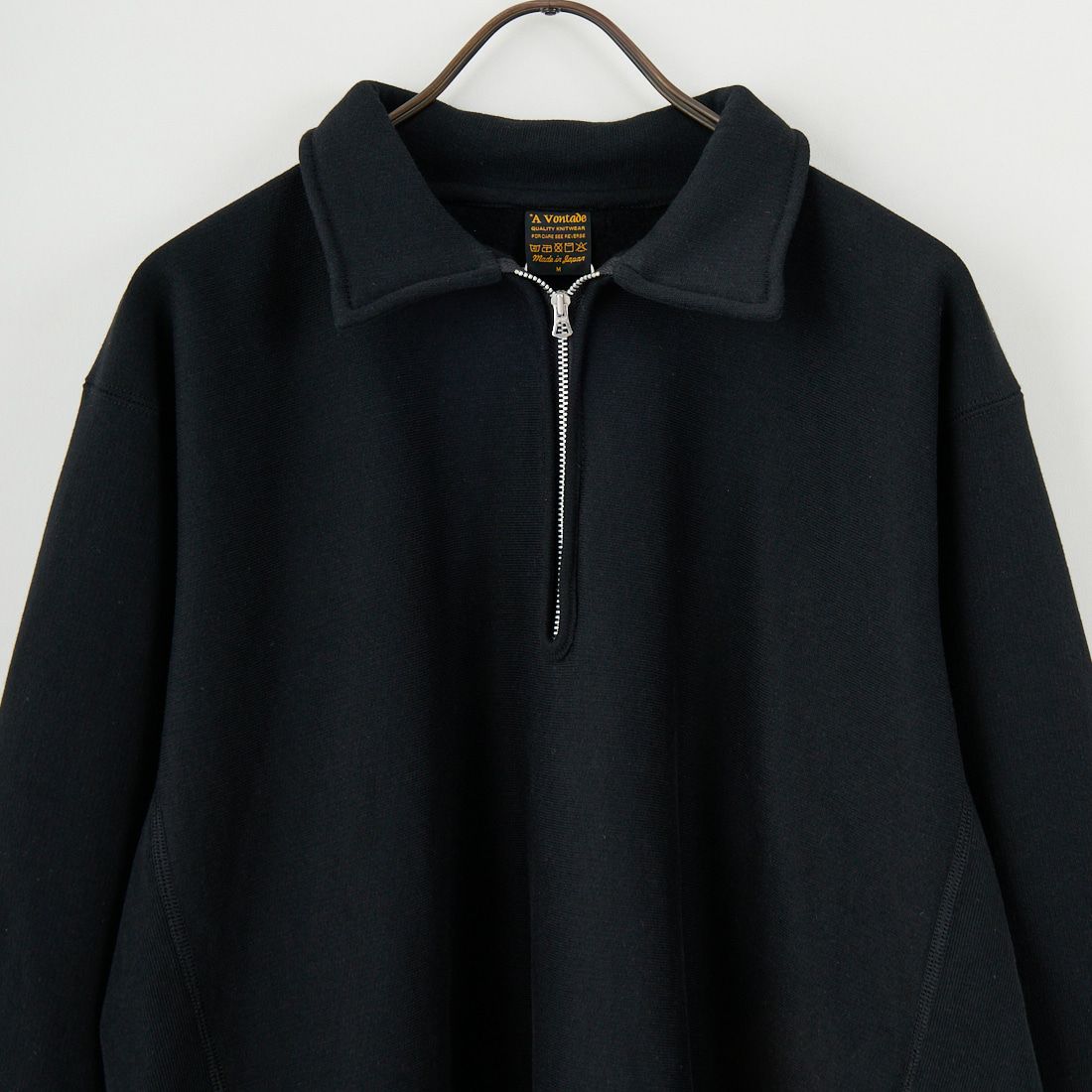 A VONTADE [アボンタージ] ハーフジップリバースウィーブスウェット [VTD-0621-CS] 10 BLACK