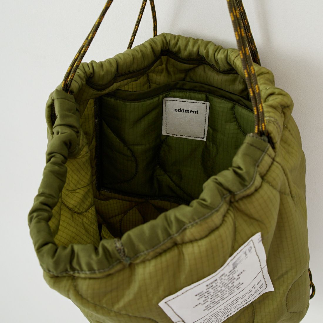 ODDMENT [オッドメント] キルティング ナップサック [QUITING-KNAPSACK] OLIVE