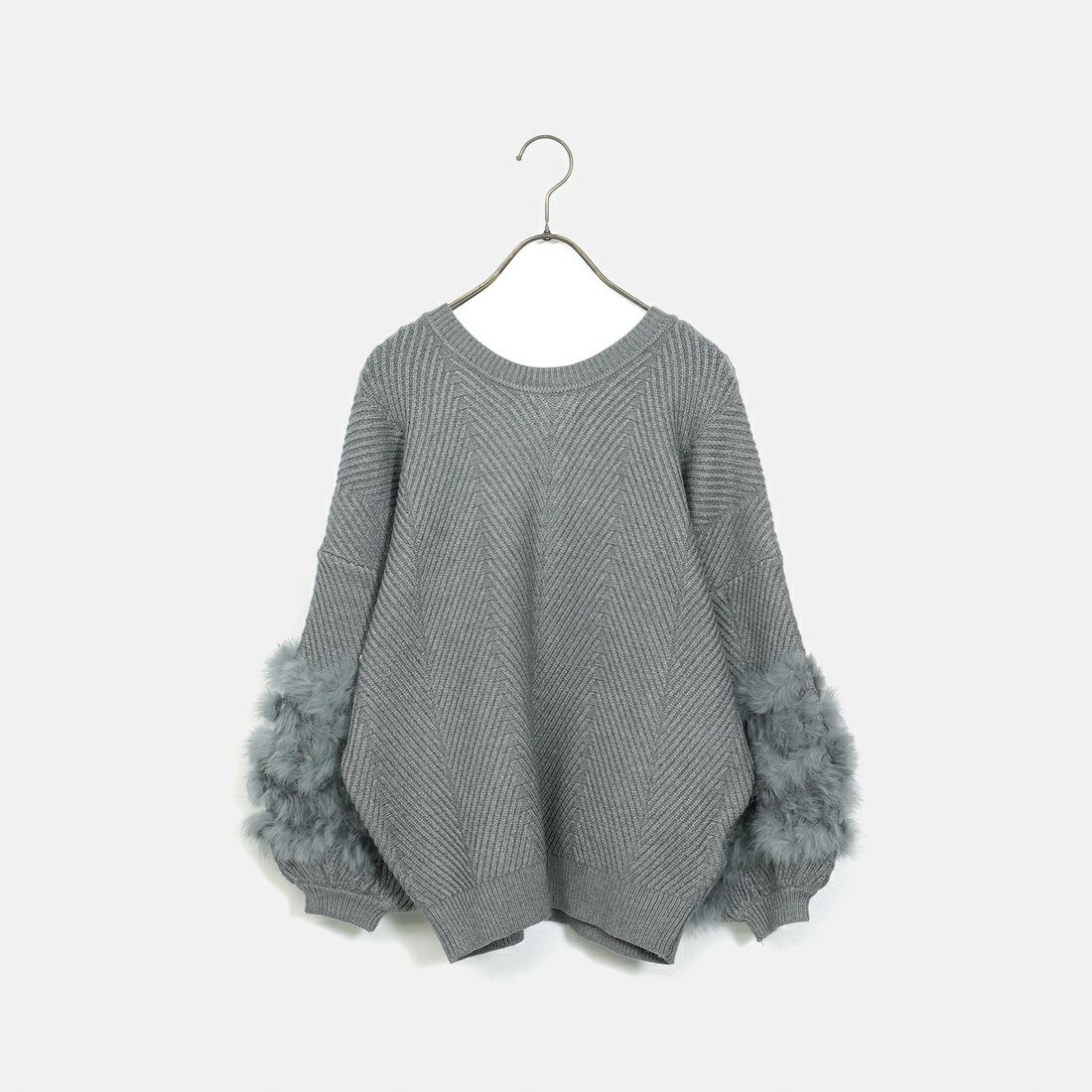 TORRAZZO DONNA [トラッゾドンナ] ラビット ファー ニットカーディガン [6262-467] 13 GRAY