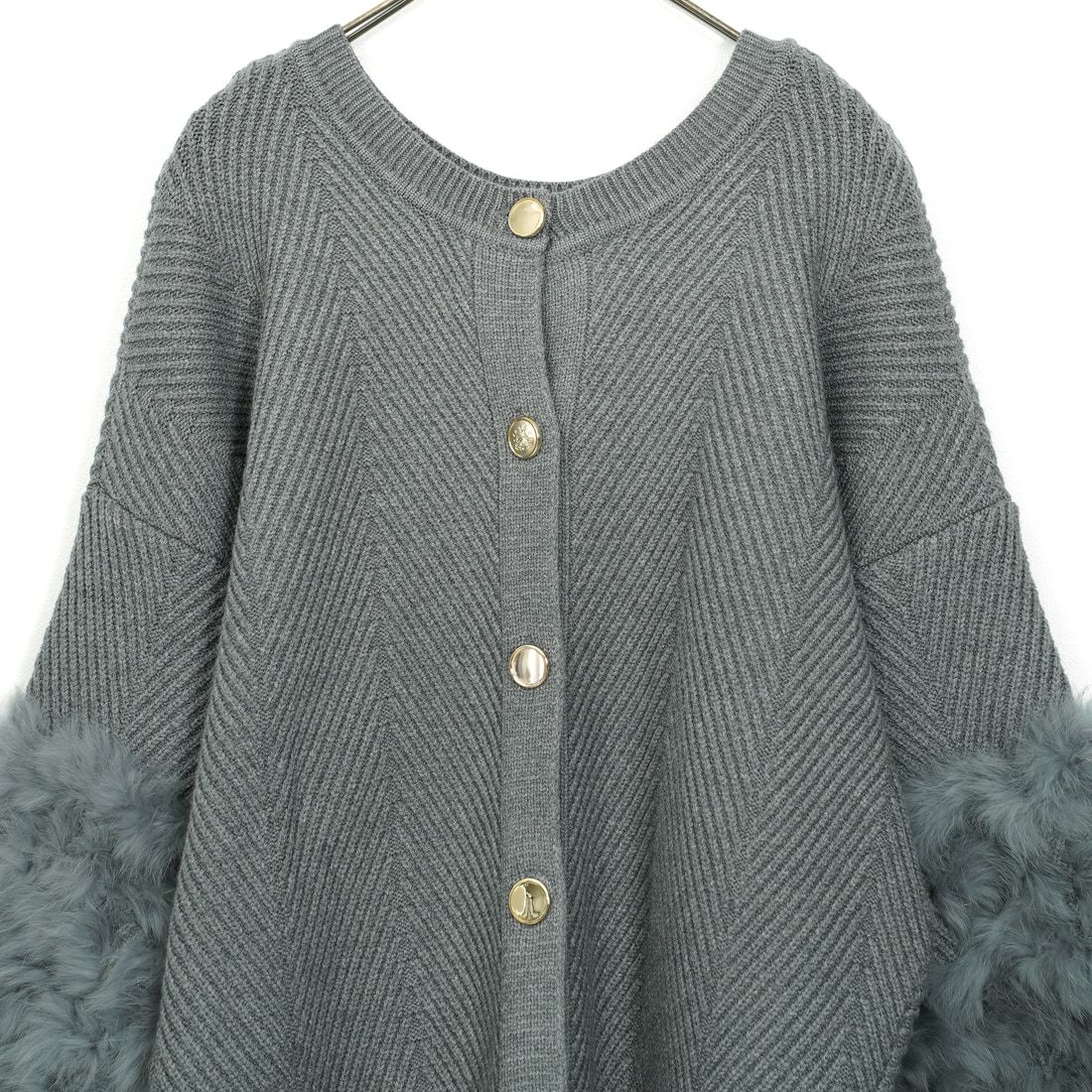 TORRAZZO DONNA [トラッゾドンナ] ラビット ファー ニットカーディガン [6262-467] 13 GRAY