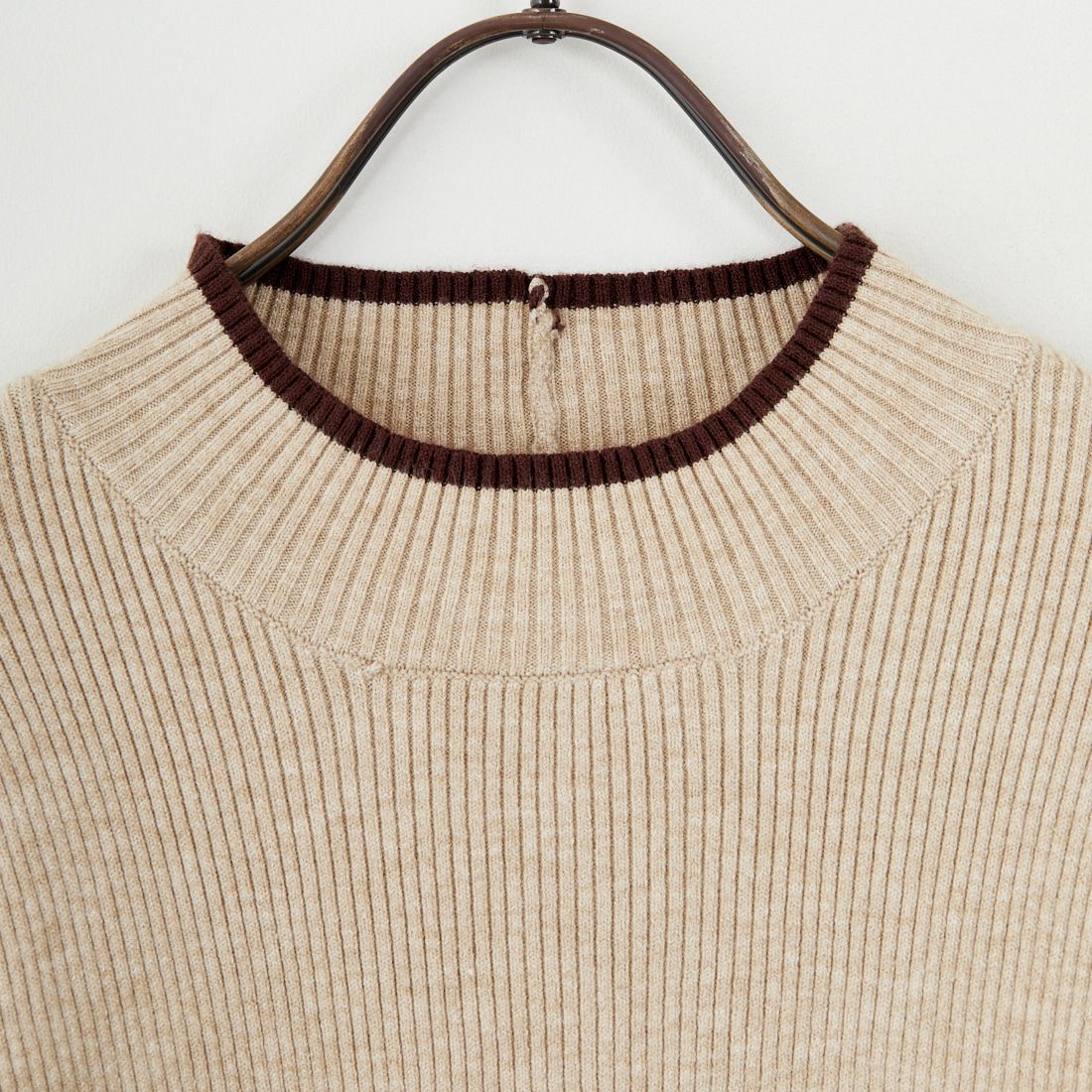 Maison de L'allure [メゾン ドゥ ラリュール] バイカラーリブニット [M23121008] 22 BEG/BRW