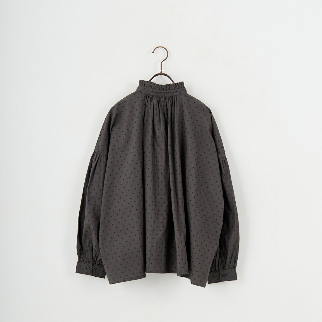 soil [ソイル] ドットコットンポプリン フリルカラーシャツ [NSL25533] 973M GY M.