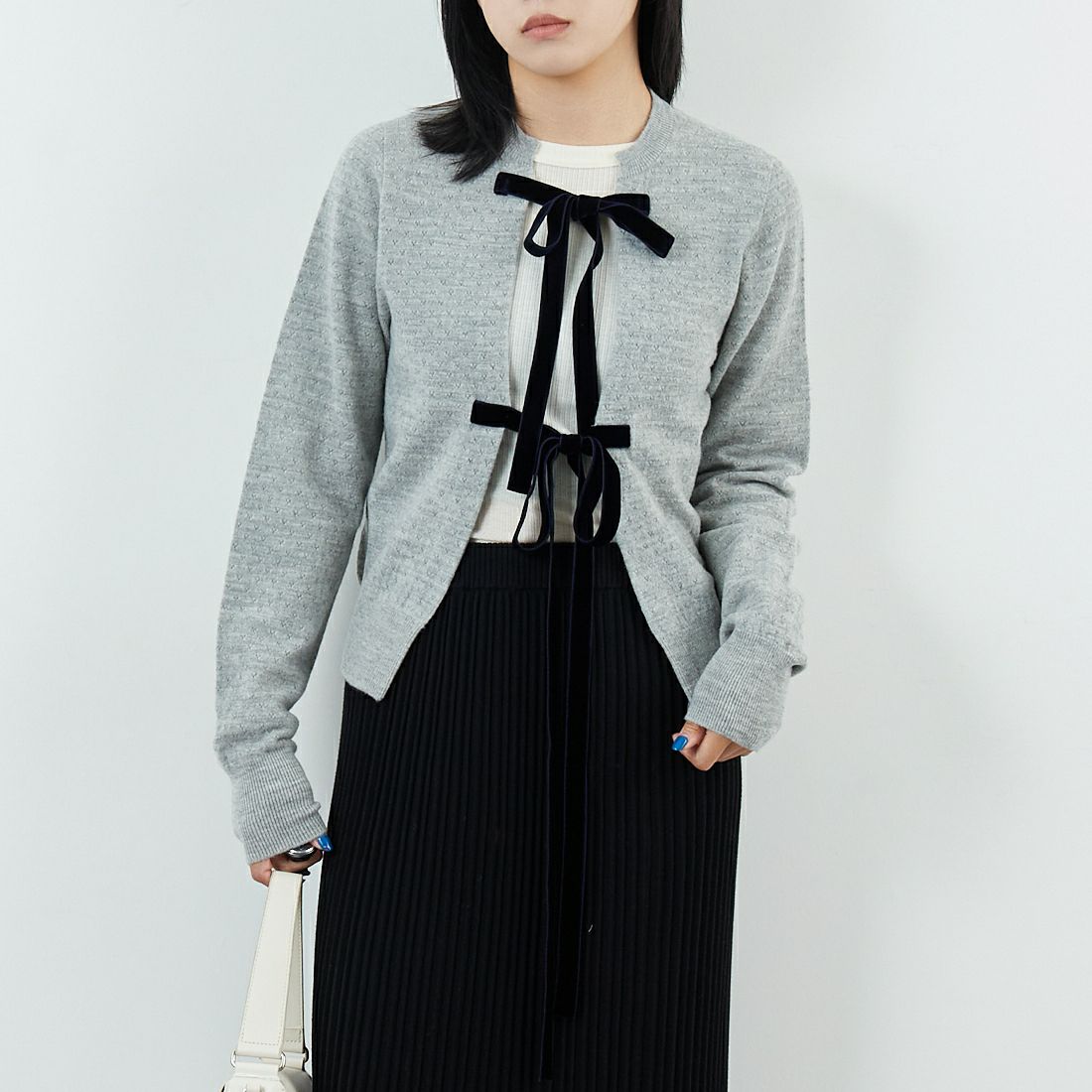 RhodolirioN [ロドリリオン] ボイルニット リボンカーディガン [RV1061