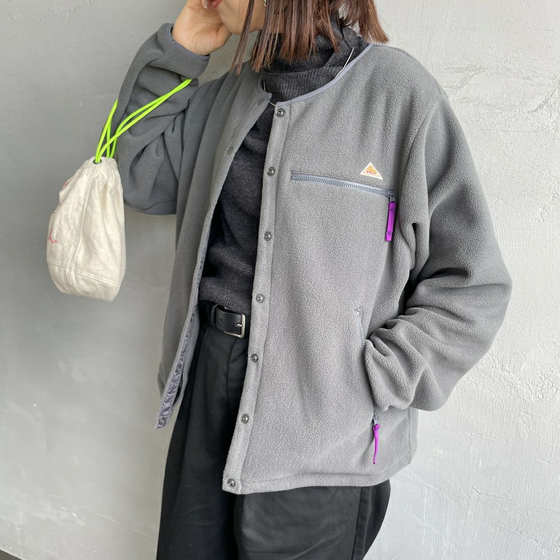 DANTON [ダントン] ノーカラーフリースジャケット [JD-8911