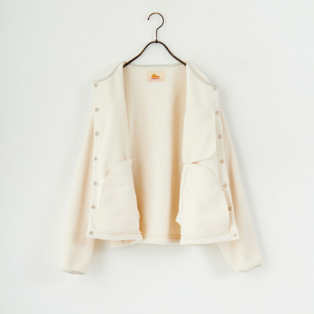 KELTY [ケルティ] 別注 クルーネック フリースカーディガン [KE254W30IN01-JF] IVORY