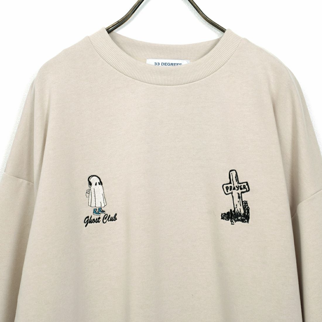 33Degrees [サーティスリーディグリーズ] 刺繍クルーネックスウェット [TDR-254-062] ｺﾞｰｽﾄ 06