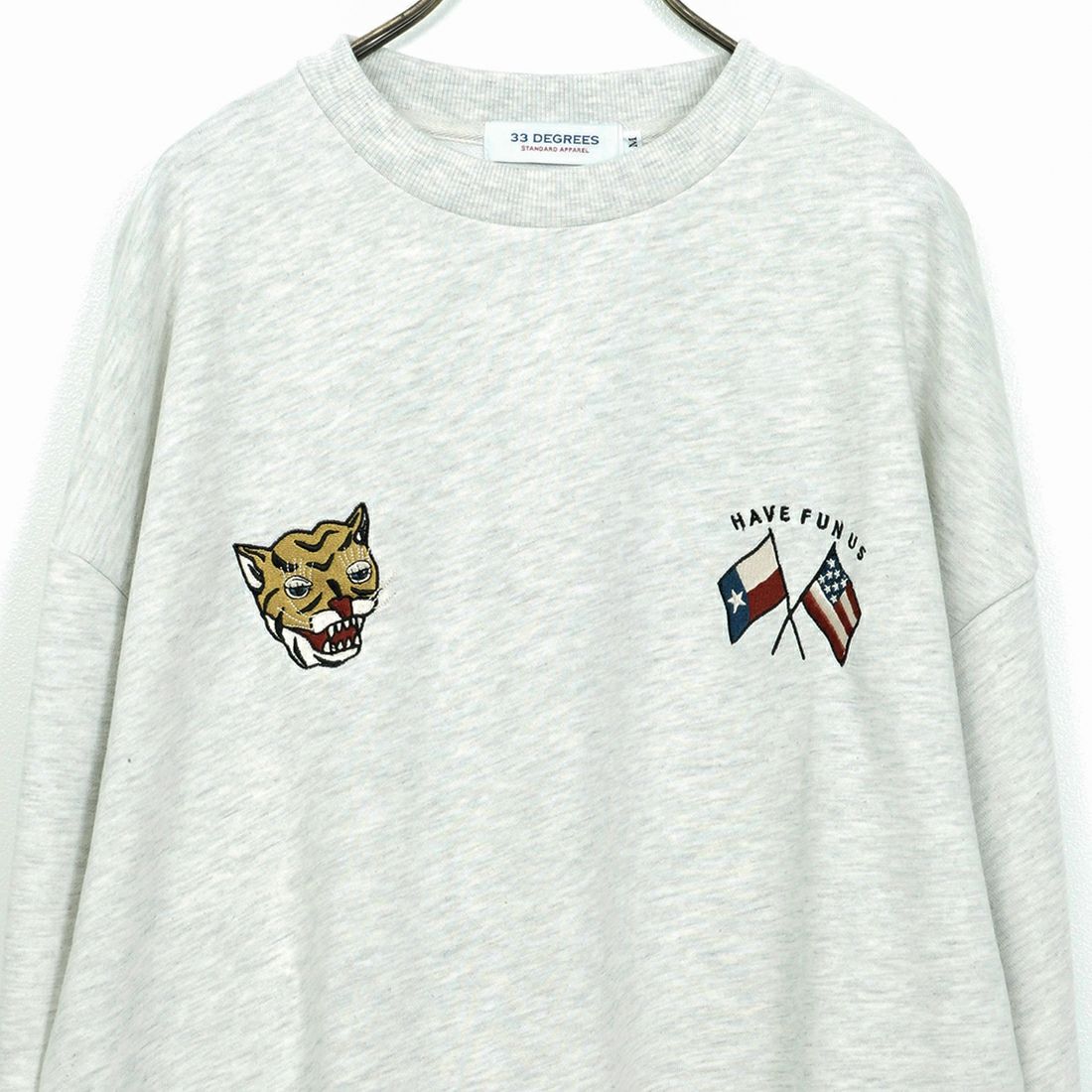 33Degrees [サーティスリーディグリーズ] 刺繍クルーネックスウェット [TDR-254-062] ﾊﾟﾗ ﾄﾗ 37