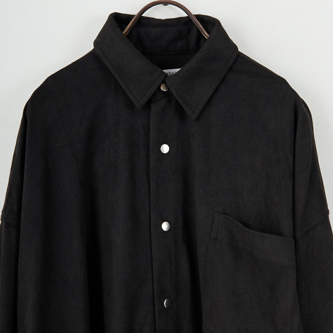 Noir Fabrik [ヌワールファブリック] フェイクスエードビッグシャツ [IN3-SH-5] BLACK