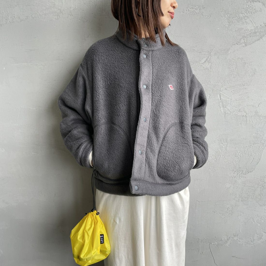 DANTON [ダントン] ダブルフェイスボア スタンドカラージャケット [DT-A0699WNN] CHARCOAL &&モデル身長：160cm 着用サイズ：M&&