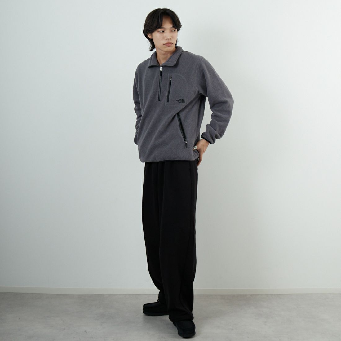 THE NORTH FACE [ザ ノースフェイス] フィールドフリースハーフジップ [NL62531] Z &&モデル身長：179cm 着用サイズ：M&&