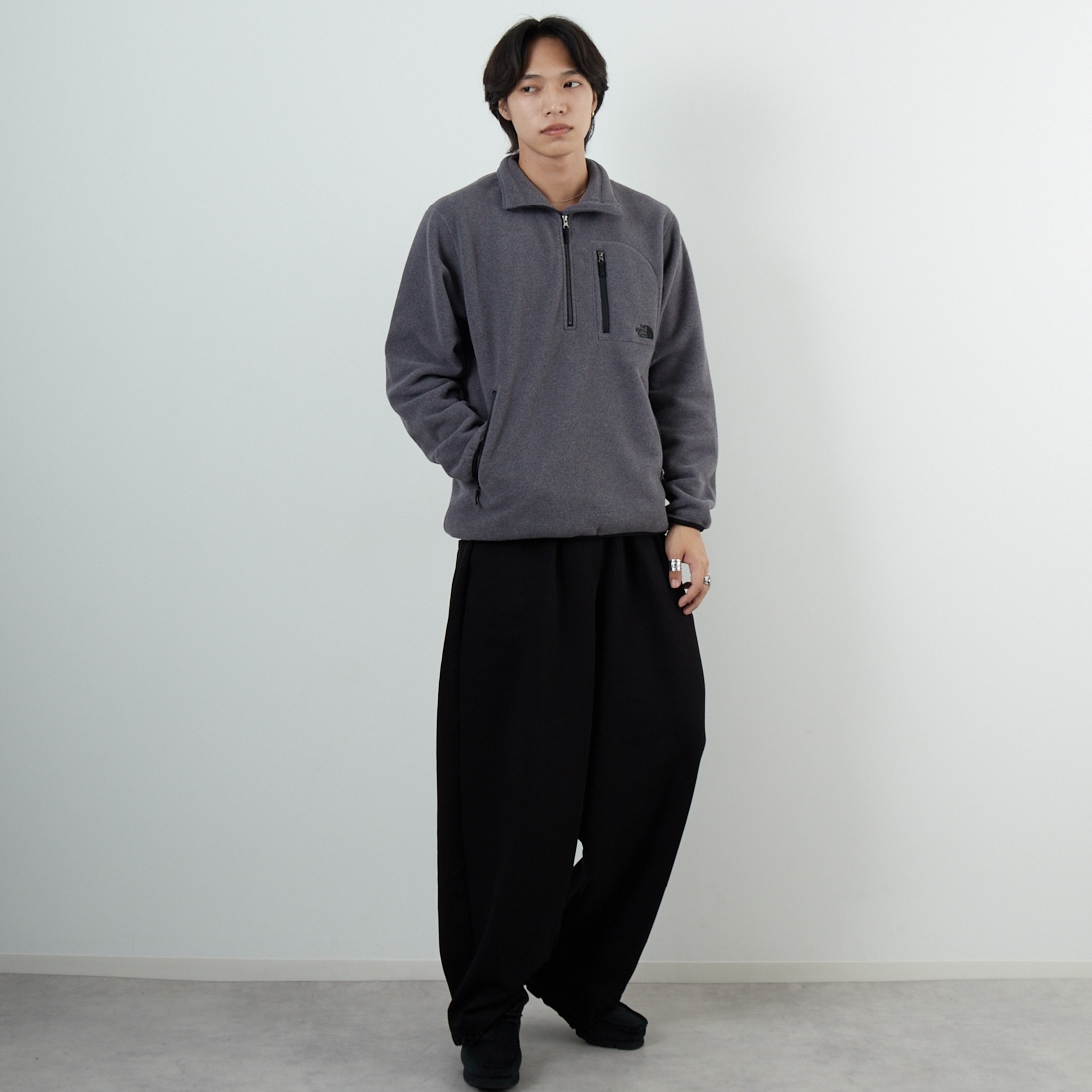 THE NORTH FACE [ザ ノースフェイス] フィールドフリースハーフジップ [NL62531] Z &&モデル身長：179cm 着用サイズ：M&&