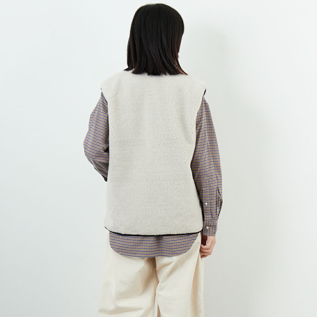 THE NORTH FACE [ザ ノースフェイス] リバーシブル エクストリームパイルフリースベスト [NP72537] FK &&モデル身長：162cm 着用サイズ：S&&