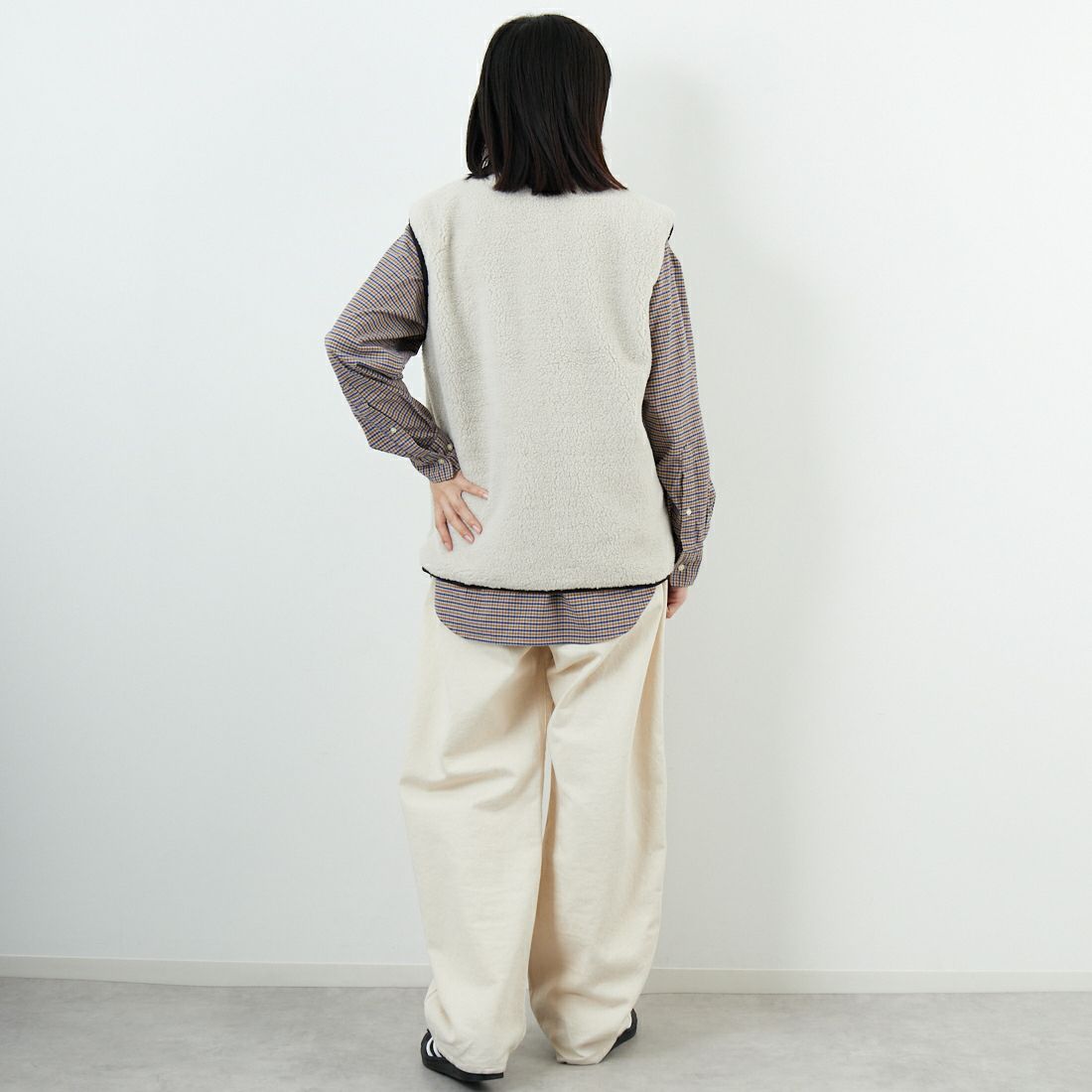 THE NORTH FACE [ザ ノースフェイス] リバーシブル エクストリームパイルフリースベスト [NP72537] FK &&モデル身長：162cm 着用サイズ：S&&