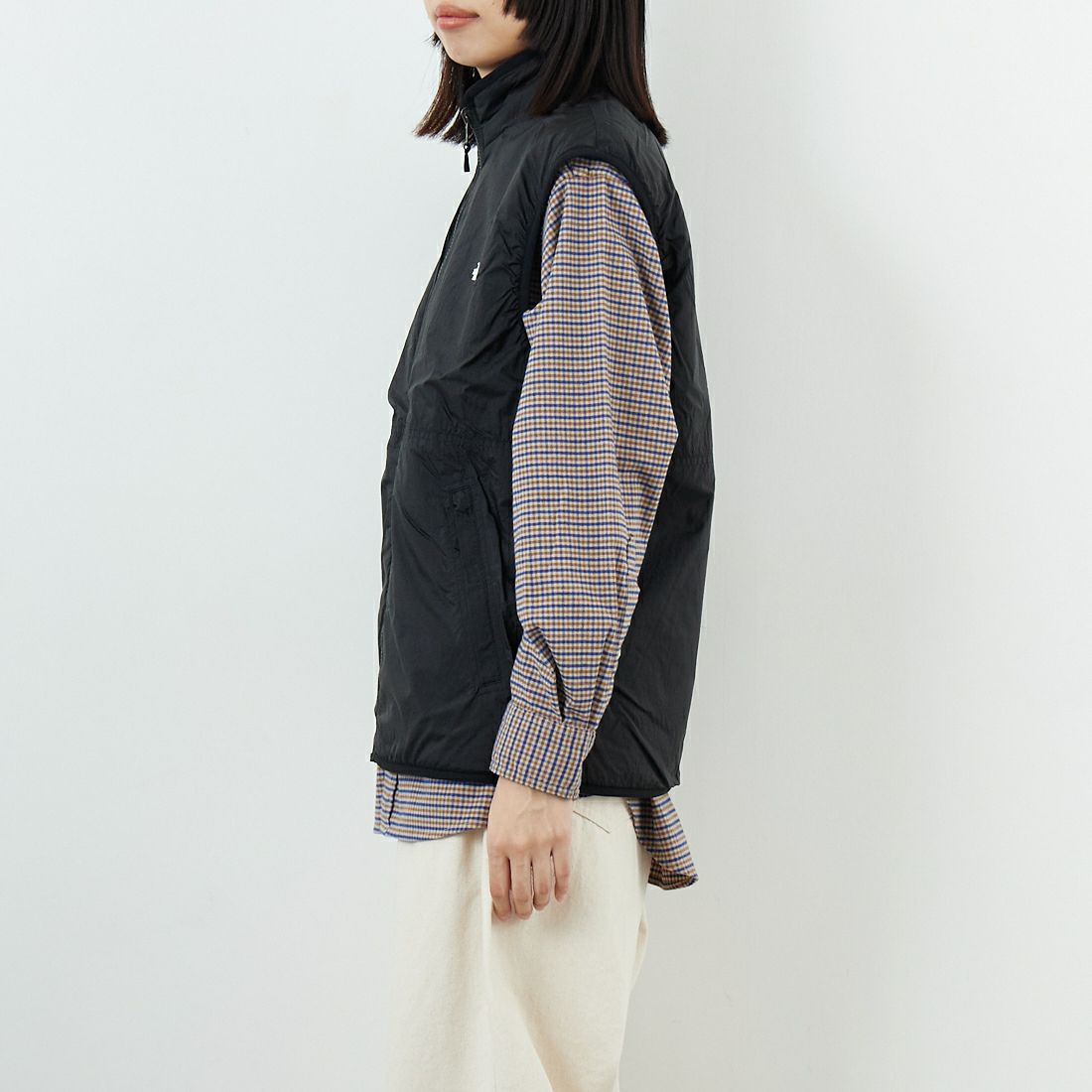 THE NORTH FACE [ザ ノースフェイス] リバーシブル エクストリームパイルフリースベスト [NP72537] FK &&モデル身長：162cm 着用サイズ：S&&