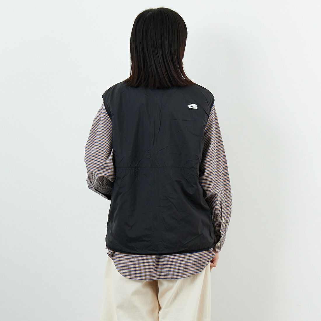 THE NORTH FACE [ザ ノースフェイス] リバーシブル エクストリームパイルフリースベスト [NP72537] FK &&モデル身長：162cm 着用サイズ：S&&