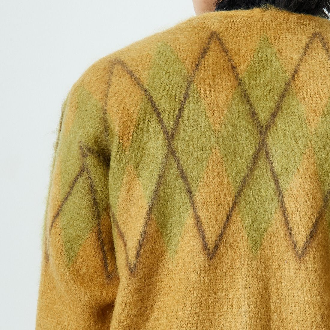 Needles [ニードルズ] モヘアカーディガン アーガイル [RW355] MASTARD