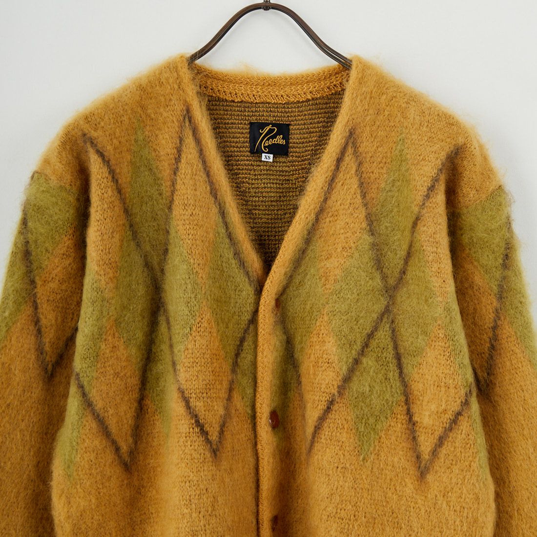 Needles [ニードルズ] モヘアカーディガン アーガイル [RW355] MASTARD