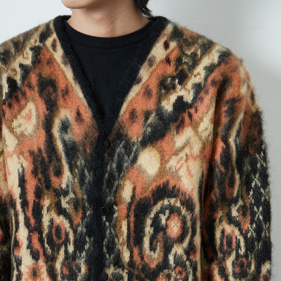 Needles [ニードルズ] モヘアカーディガン PAISLEY [RW356] BLACK