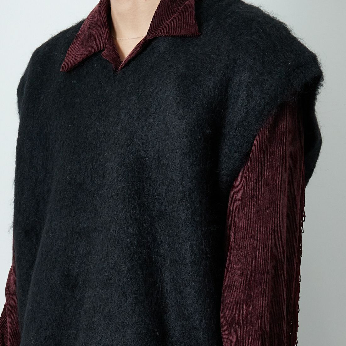 Needles [ニードルズ] モヘアニットベスト SOLID [RW359] C BLACK